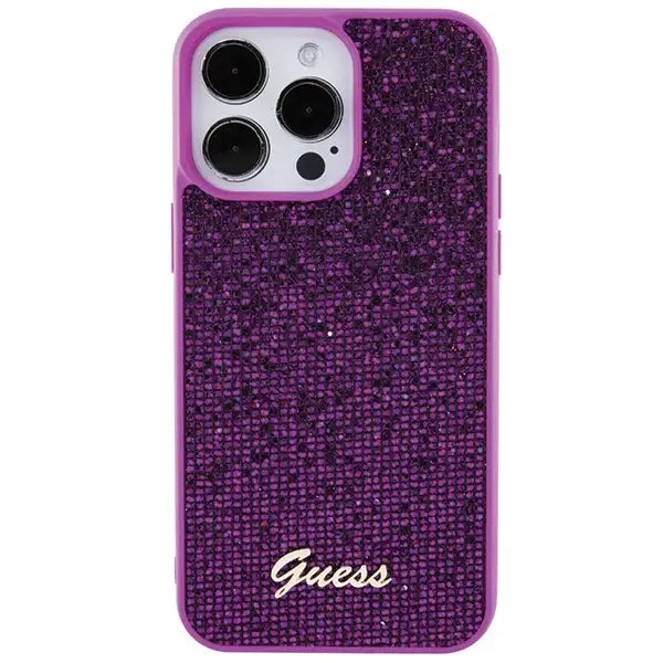 Guess Disco Metal Script case for iPhone 15 Pro Max - pink - Cell phone cases and covers<<<HurtelXML