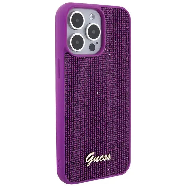 Guess Disco Metal Script case for iPhone 15 Pro Max - pink - Cell phone cases and covers<<<HurtelXML
