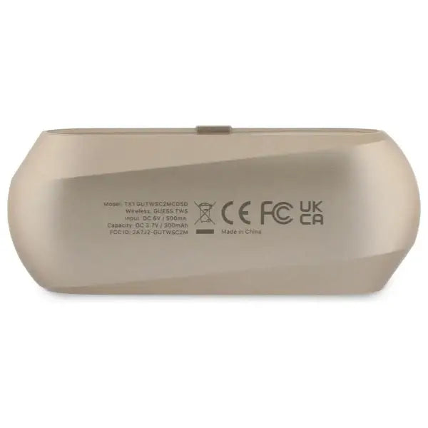 Guess Elongated Metalic Printed Logo Bluetooth TWS Headphones + Docking Station - Gold - Headphones