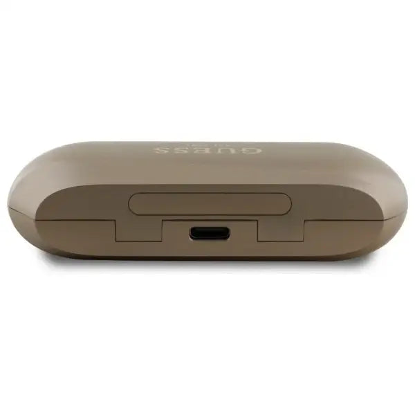 Guess Elongated Metalic Printed Logo Bluetooth TWS Headphones + Docking Station - Gold - Headphones