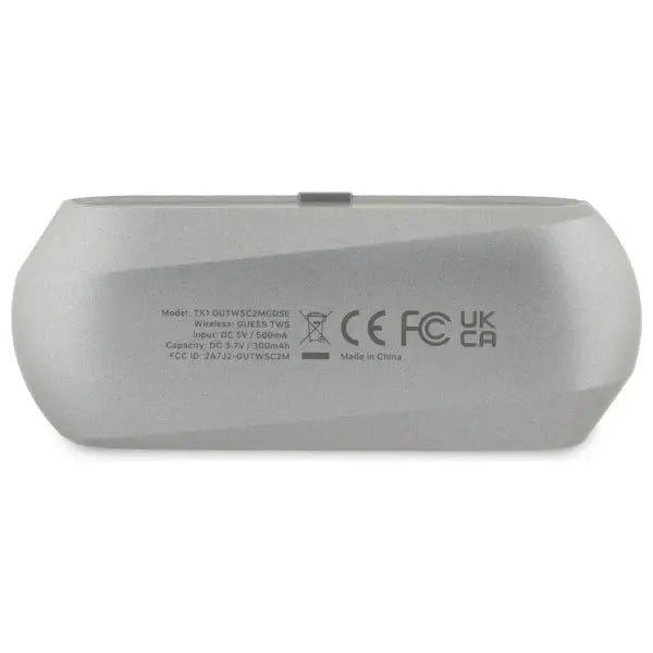 Guess Elongated Metalic Printed Logo Bluetooth TWS Headphones + Docking Station - Gray - Headphones