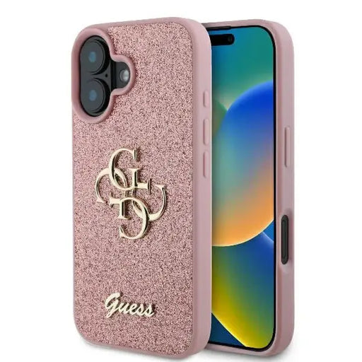 Guess Fixed Glitter Big 4G Case for iPhone 16 Plus 6.7’’ - Pink - Cell phone cases and covers<<<HurtelXML