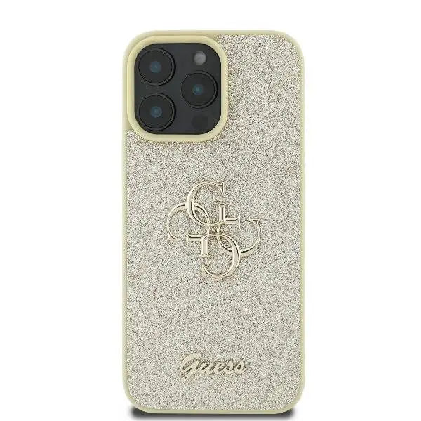 Guess Fixed Glitter Big 4G Case for iPhone 16 Pro - Gold - Cell phone cases and covers<<<HurtelXML