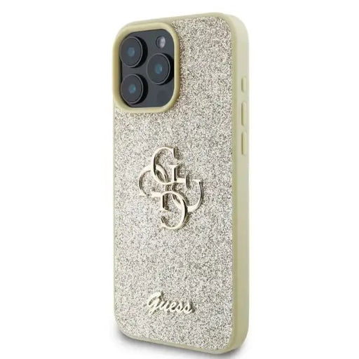 Guess Fixed Glitter Big 4G case for iPhone 16 Pro Max - gold - Cell phone cases and covers<<<HurtelXML