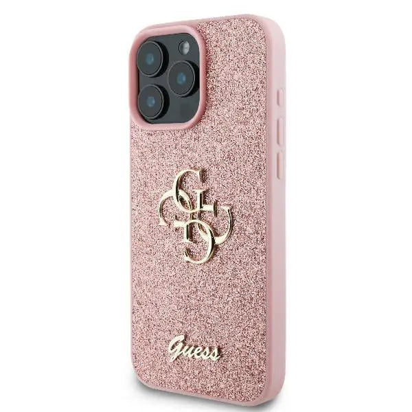 Guess Fixed Glitter Big 4G Case for iPhone 16 Pro - Pink - Cell phone cases and covers<<<HurtelXML