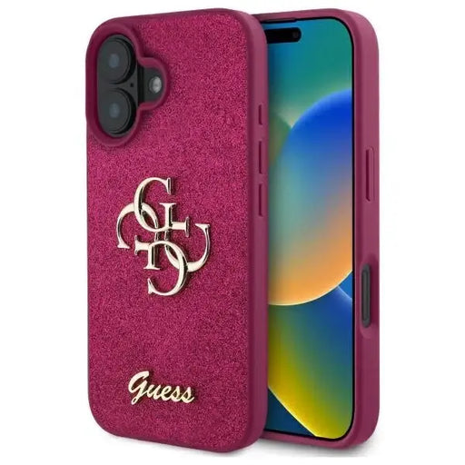 Guess Fixed Glitter Big 4G case for iPhone 16 - purple - Cell phone cases and covers<<<HurtelXML