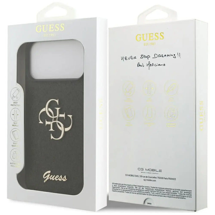 Guess Fixed Glitter Big 4G case for iPhone 17 Pro Max - black - Cell phone cases and covers<<<HurtelXML
