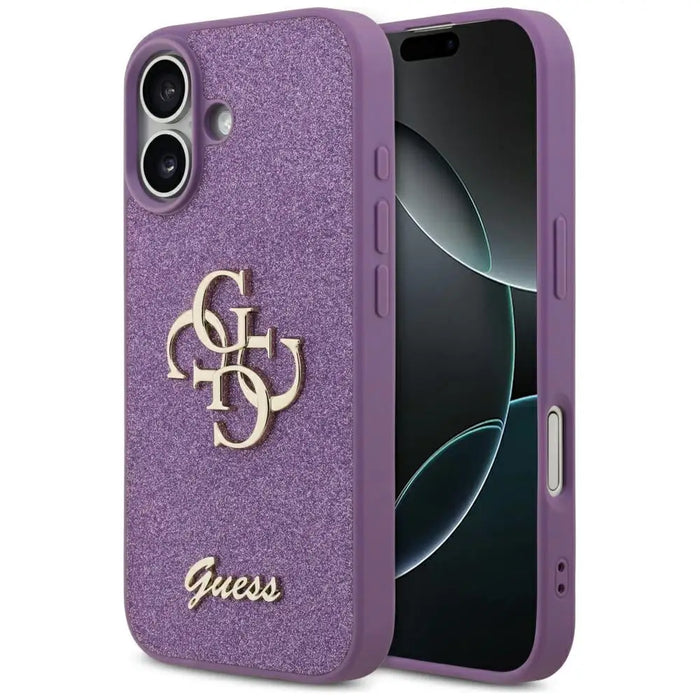 Guess Fixed Glitter Big 4G case for iPhone 17 - purple - Cell phone cases and covers<<<HurtelXML
