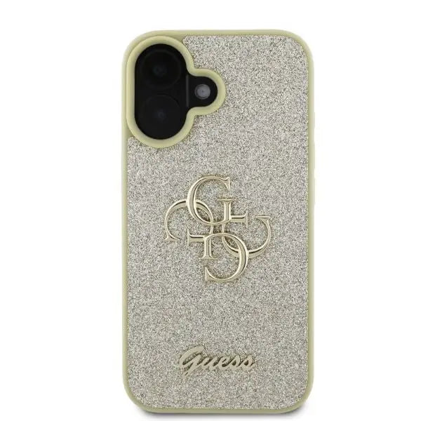 Guess Fixed Glitter Big 4G iPhone 16 Case - Gold - Cell phone cases and covers<<<HurtelXML