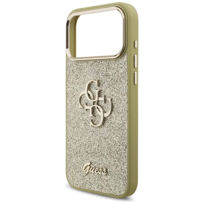 Guess Fixed Glitter Big 4G Metal Frame case for iPhone 17 Pro Max - gold - Cell phone cases and covers<<<HurtelXML