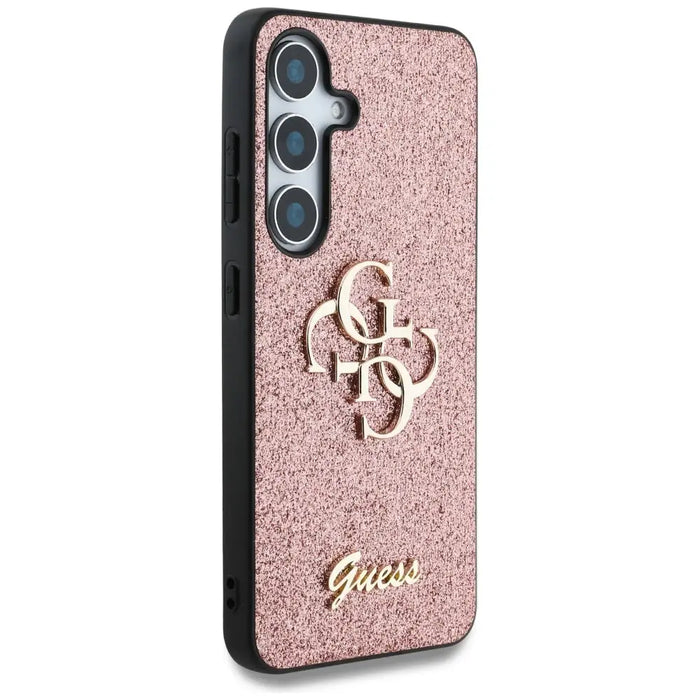 Guess Fixed Glitter Big 4G Metal Logo Case for Samsung Galaxy S25 Pink - Cell phone cases and covers<<<HurtelXML