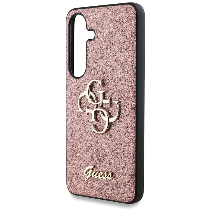 Guess Fixed Glitter Big 4G Metal Logo Case for Samsung Galaxy S25 Pink - Cell phone cases and covers<<<HurtelXML