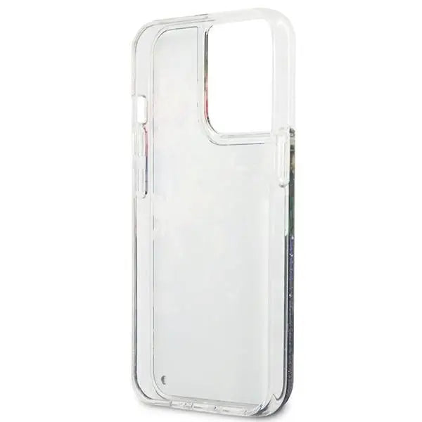 Guess Flower Liquid Glitter case for iPhone 13 Pro Max - blue - Cell phone cases and covers<<<HurtelXML