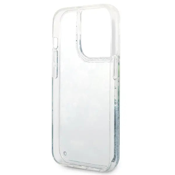 Guess Flower Liquid Glitter case for iPhone 14 Pro Max - green - Cell phone cases and covers<<<HurtelXML
