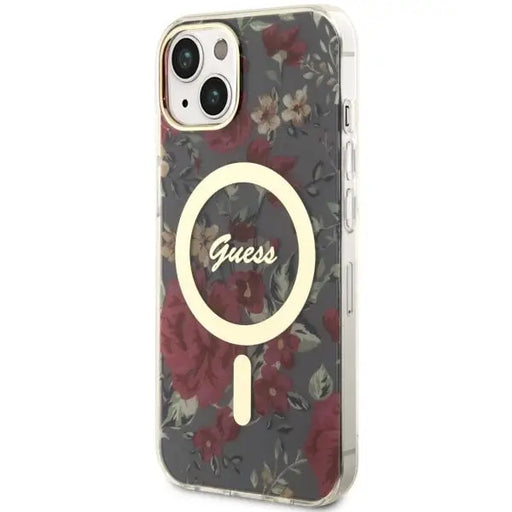 Guess Flower MagSafe case for iPhone 14 - green - Cell phone cases and covers<<<HurtelXML