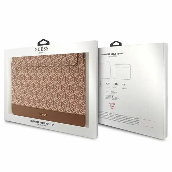 Guess GCube Stripes case for a 14’’ laptop - brown - Laptop bags<<<HurtelXML