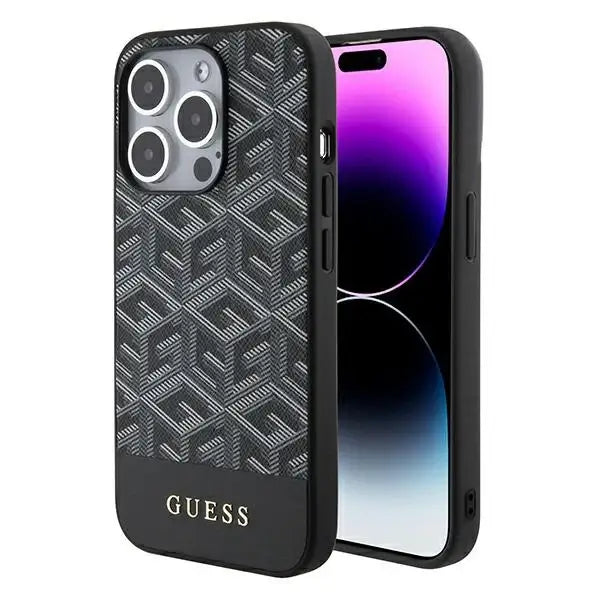 Guess GCube Stripes MagSafe case for iPhone 15 Pro - black - Cell phone cases and covers<<<HurtelXML