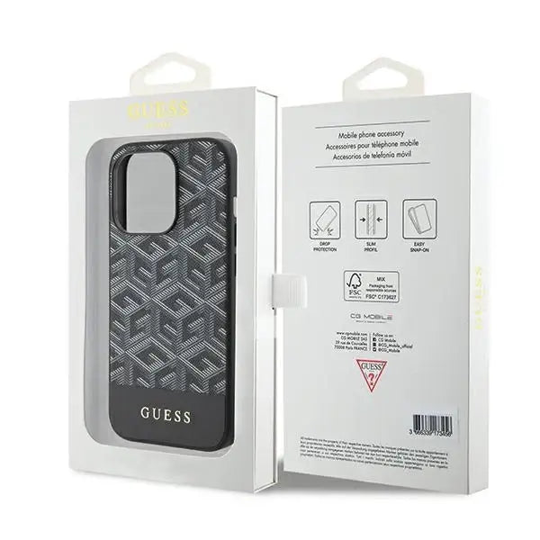 Guess GCube Stripes MagSafe case for iPhone 15 Pro - black - Cell phone cases and covers<<<HurtelXML