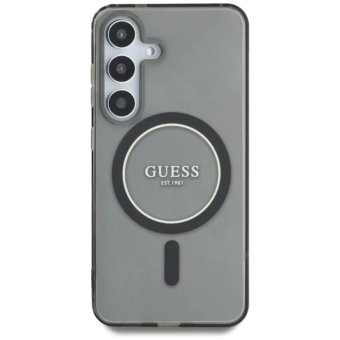 Guess Glitter Circle Classic Logo MagSafe case for Samsung Galaxy S25 black - Cell phone cases and covers<<<HurtelXML