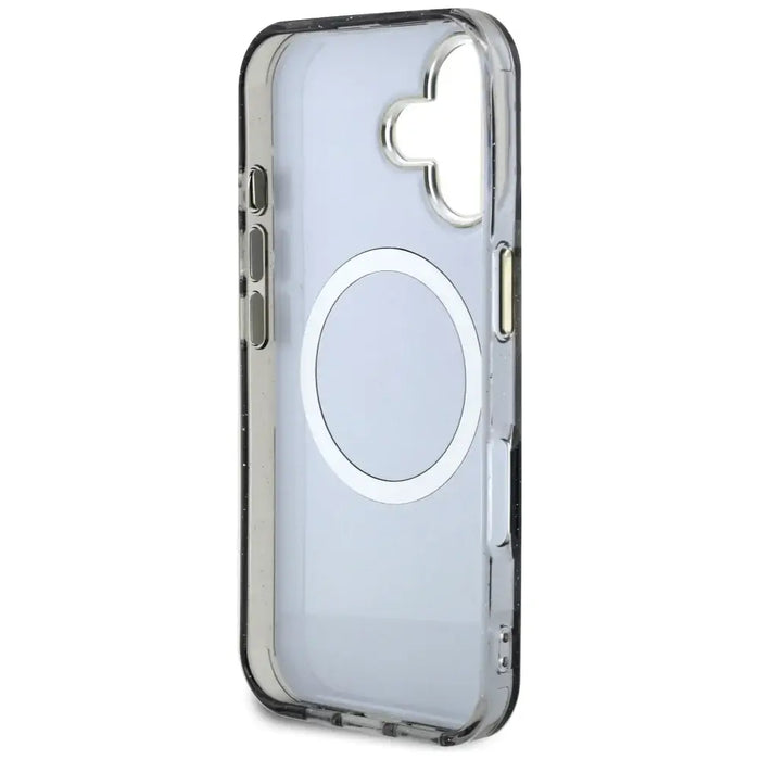 Guess Glitter Flowers Triangle Buttons MagSafe case for iPhone 16 black - Cell phone cases and covers<<<HurtelXML