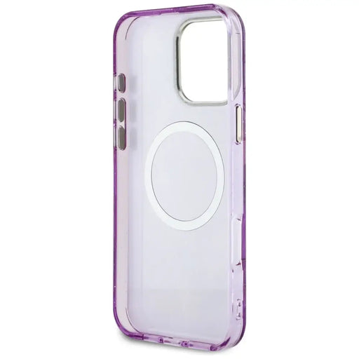 Guess Glitter Flowers Triangle Buttons MagSafe Case for iPhone 16 Pro Purple - Cell phone cases and covers<<<HurtelXML