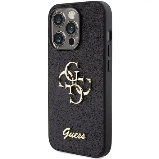 Guess Glitter Script Big 4G case for iPhone 15 Pro - black - Cell phone cases and covers<<<HurtelXML