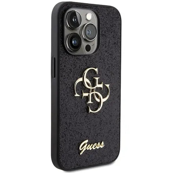 Guess Glitter Script Big 4G case for iPhone 15 Pro Max - black - Cell phone cases and covers<<<HurtelXML
