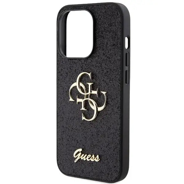 Guess Glitter Script Big 4G case for iPhone 15 Pro Max - black - Cell phone cases and covers<<<HurtelXML