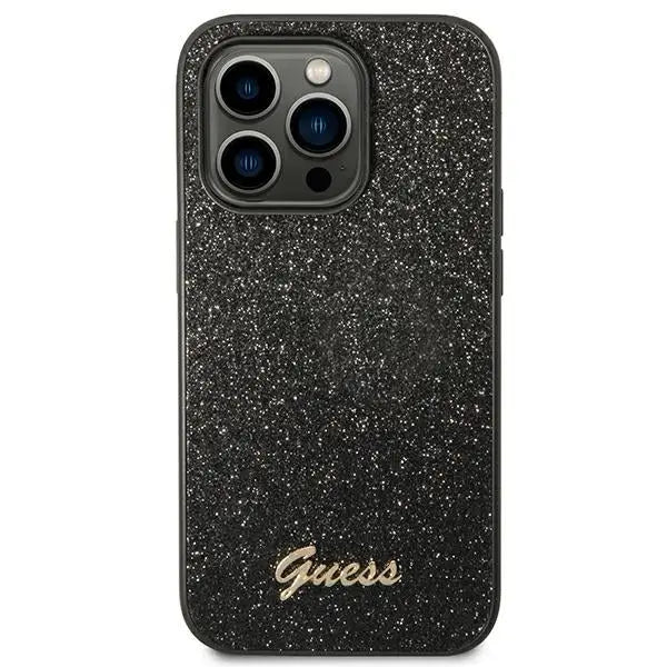 Guess Glitter Script Case for iPhone 14 Pro - Black - Cell phone cases and covers<<<HurtelXML