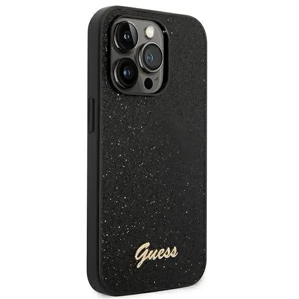 Guess Glitter Script Case for iPhone 14 Pro - Black - Cell phone cases and covers<<<HurtelXML