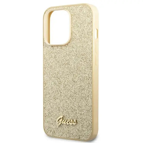 Guess Glitter Script Case for iPhone 14 Pro - Gold - Cell phone cases and covers<<<HurtelXML