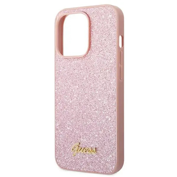 Guess Glitter Script Case for iPhone 14 Pro Max - Pink - Cell phone cases and covers<<<HurtelXML