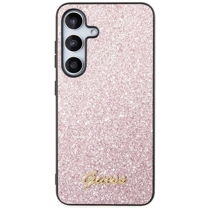 Guess Glitter Script case for Samsung Galaxy S24 - pink - Cell phone cases and covers<<<HurtelXML
