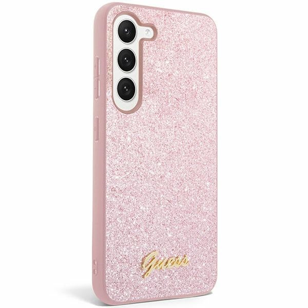Guess Glitter Script case for Samsung Galaxy S24+ - pink - Cell phone cases and covers<<<HurtelXML