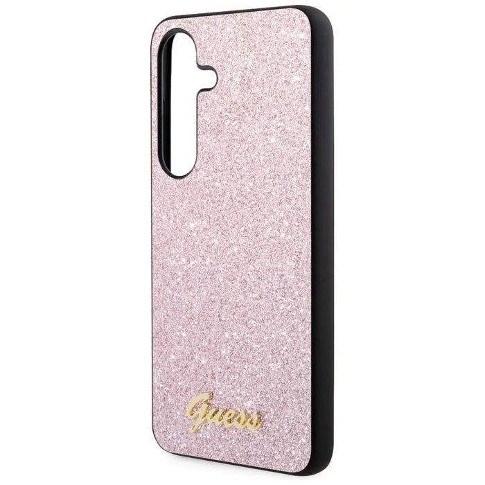 Guess Glitter Script case for Samsung Galaxy S24 - pink - Cell phone cases and covers<<<HurtelXML