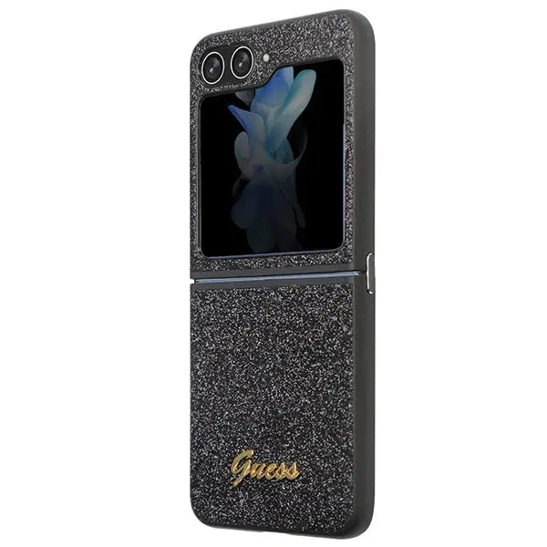 Guess Glitter Script case for Samsung Galaxy Z Flip 5 - black - Cell phone cases and covers<<<HurtelXML