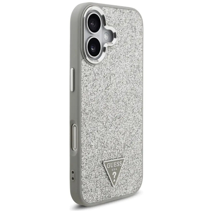 Guess Glitter Triangle Logo MagSafe case for iPhone 17 - silver - Cell phone cases and covers<<<HurtelXML