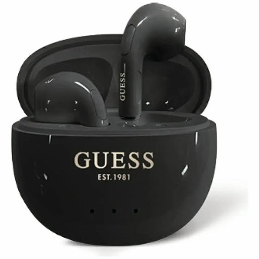 Guess Glossy Effect Egg Shape Printed Classic Logo TWS headphones - black - Headphones and speakers<<<HurtelXML