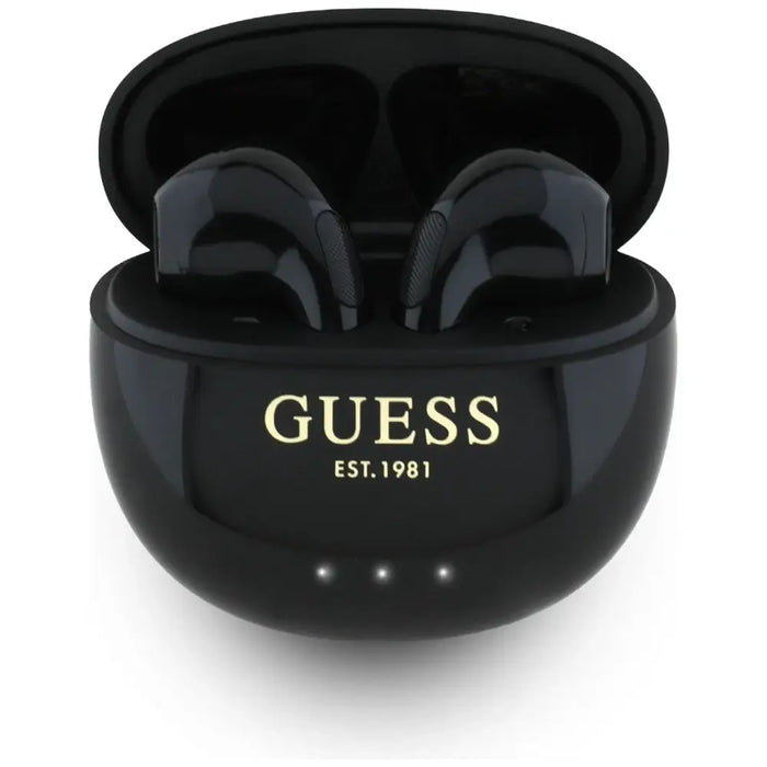 Guess Glossy Effect Egg Shape Printed Classic Logo TWS headphones - black - Headphones and speakers<<<HurtelXML