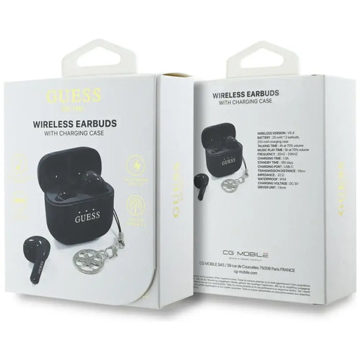 Guess Glossy Effect Printed Classic Logo & Charm TWS headphones - black - Headphones and speakers<<<HurtelXML