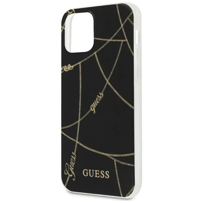 Guess Gold Chain Collection iPhone 12 Pro Max 6.7’’ Case - Black - Cell phone cases and covers<<<HurtelXML