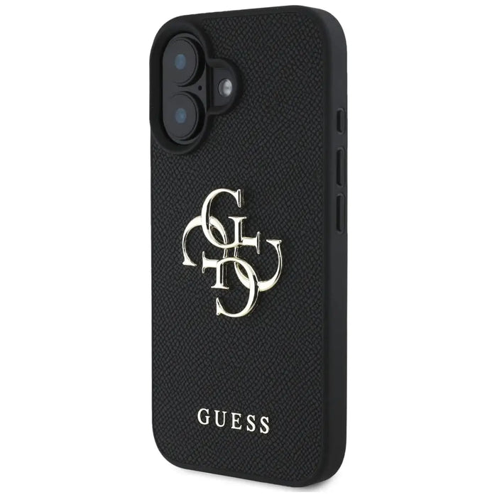 Guess Grained Big 4G Logo Small Classic Logo case for iPhone 16 - black - Cell phone cases and covers<<<HurtelXML