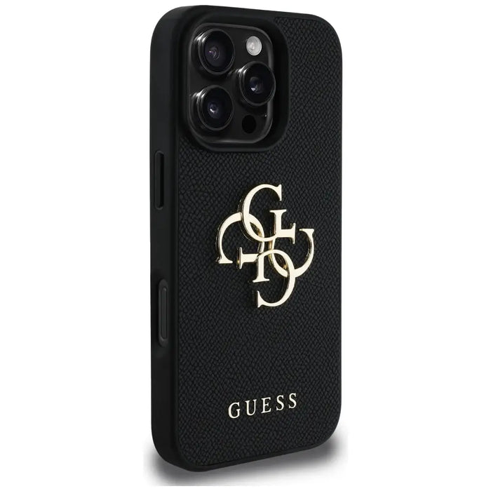 Guess Grained Big 4G Logo Small Classic Logo case for iPhone 16 Pro - black - Cell phone cases and covers<<<HurtelXML