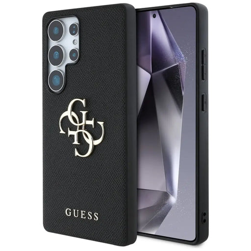 Guess Grained Big 4G Logo Small Classic Logo case for Samsung Galaxy S25 Ultra black - Cell phone cases