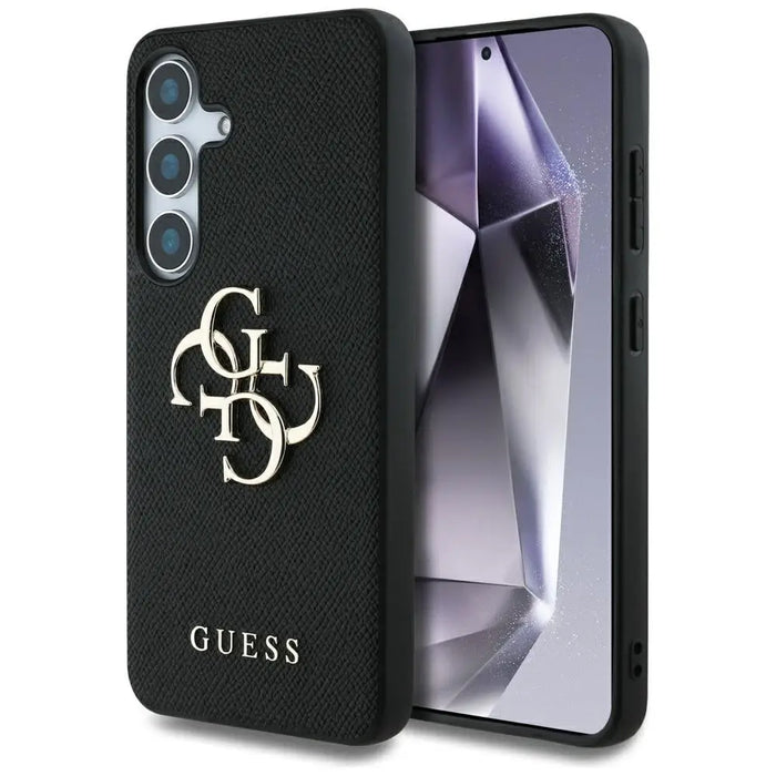 Guess Grained Big 4G Logo Small Classic Logo case for Samsung Galaxy S25 black - Cell phone cases and covers<<<HurtelXML