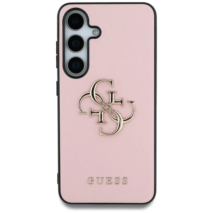 Guess Grained Big 4G Logo Small Classic Logo case for Samsung Galaxy S25 pink - Cell phone cases and covers<<<HurtelXML
