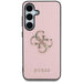 Guess Grained Big 4G Logo Small Classic Logo case for Samsung Galaxy S25 Plus pink - Cell phone cases