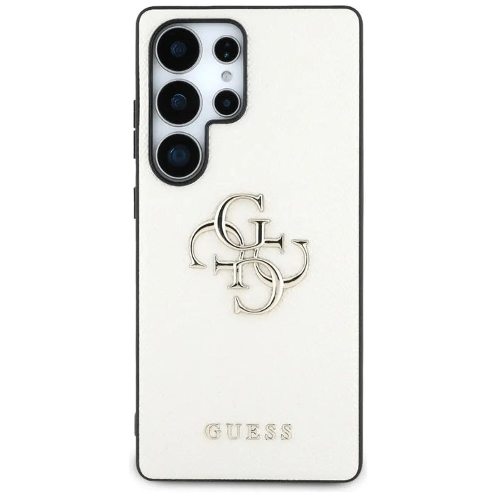 Guess Grained Big 4G Logo Small Classic Logo Case for Samsung Galaxy S25 Ultra beige - Cell phone cases