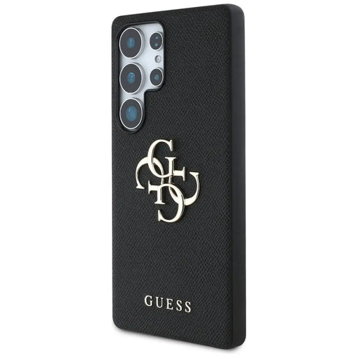 Guess Grained Big 4G Logo Small Classic Logo case for Samsung Galaxy S25 Ultra black - Cell phone cases