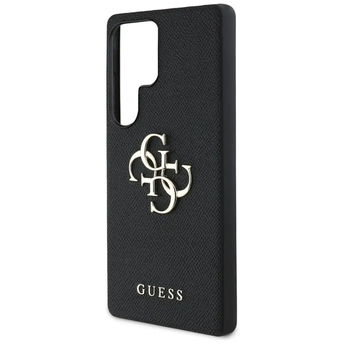 Guess Grained Big 4G Logo Small Classic Logo case for Samsung Galaxy S25 Ultra black - Cell phone cases